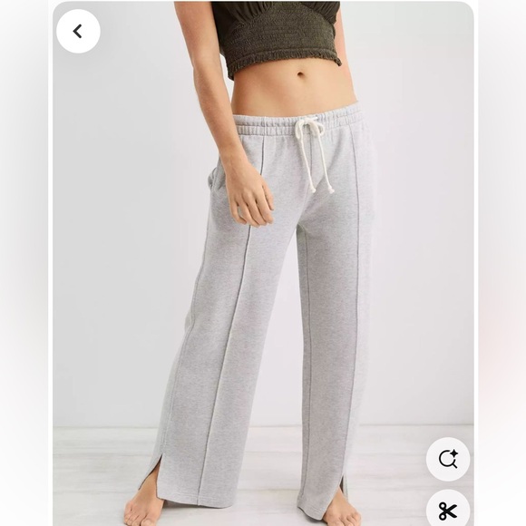 aerie gray sweatpants wide leg pants 2 pockets size Medium - Picture 1 of 4